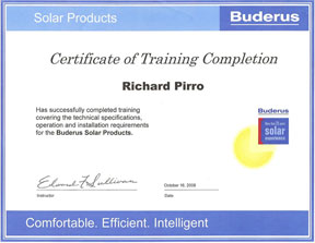Buderus Solar Training Certificate